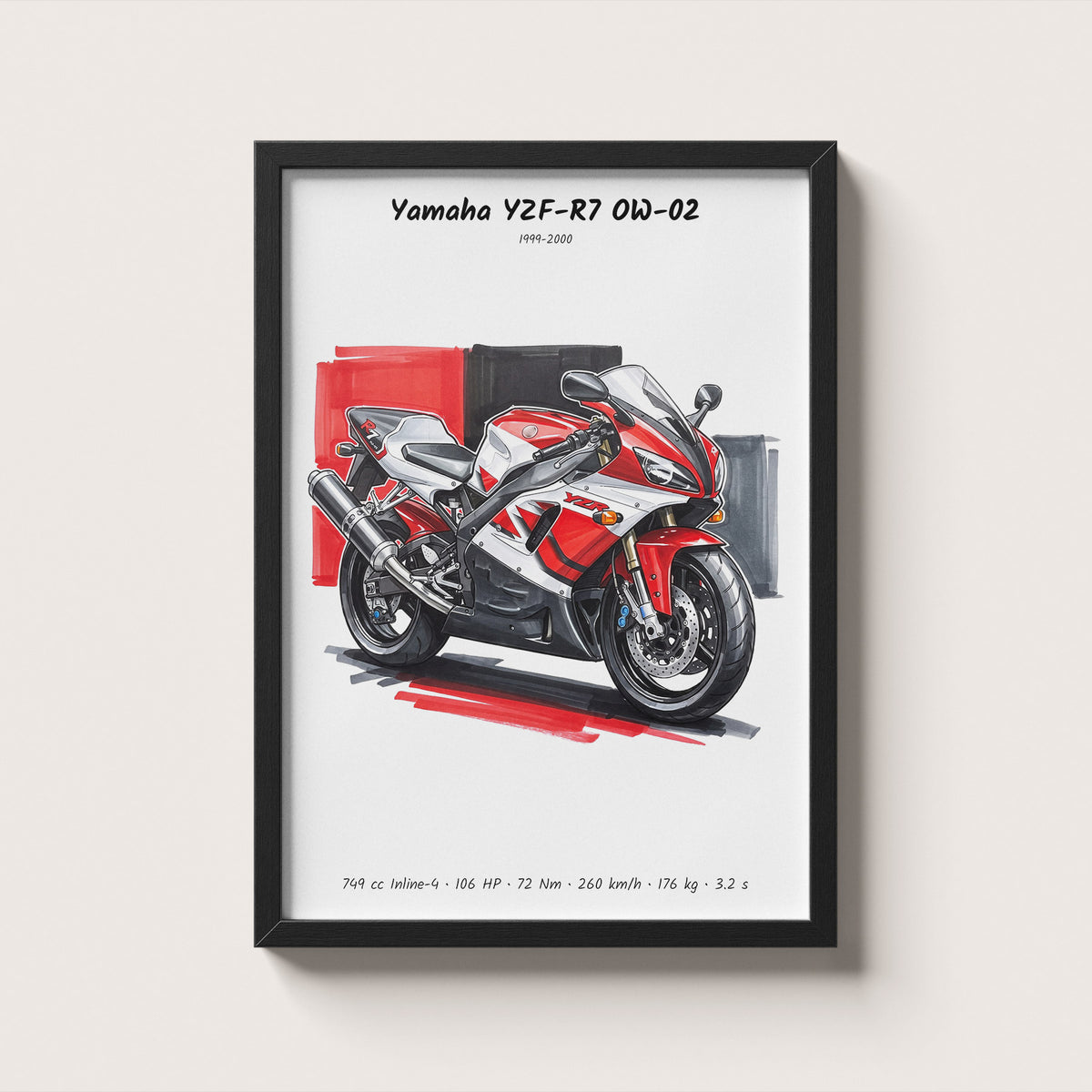Yamaha YZF-R7 OW-02 Art Print