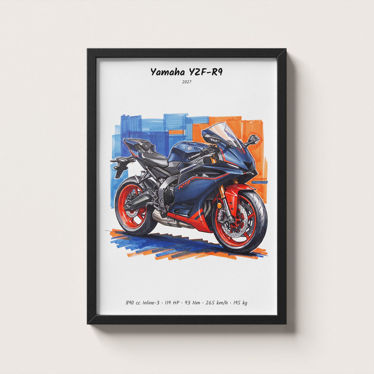 Yamaha YZF-R9 2027 Wall Art