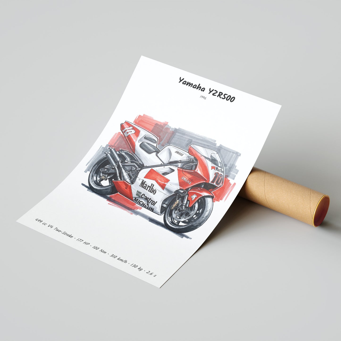 Yamaha YZR500 Grand Prix Motorcycle Poster