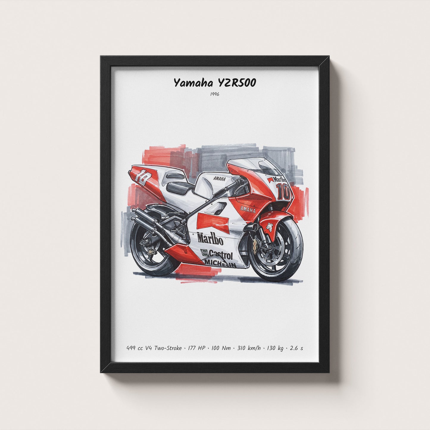 Yamaha YZR500 Grand Prix Motorcycle Wall Art