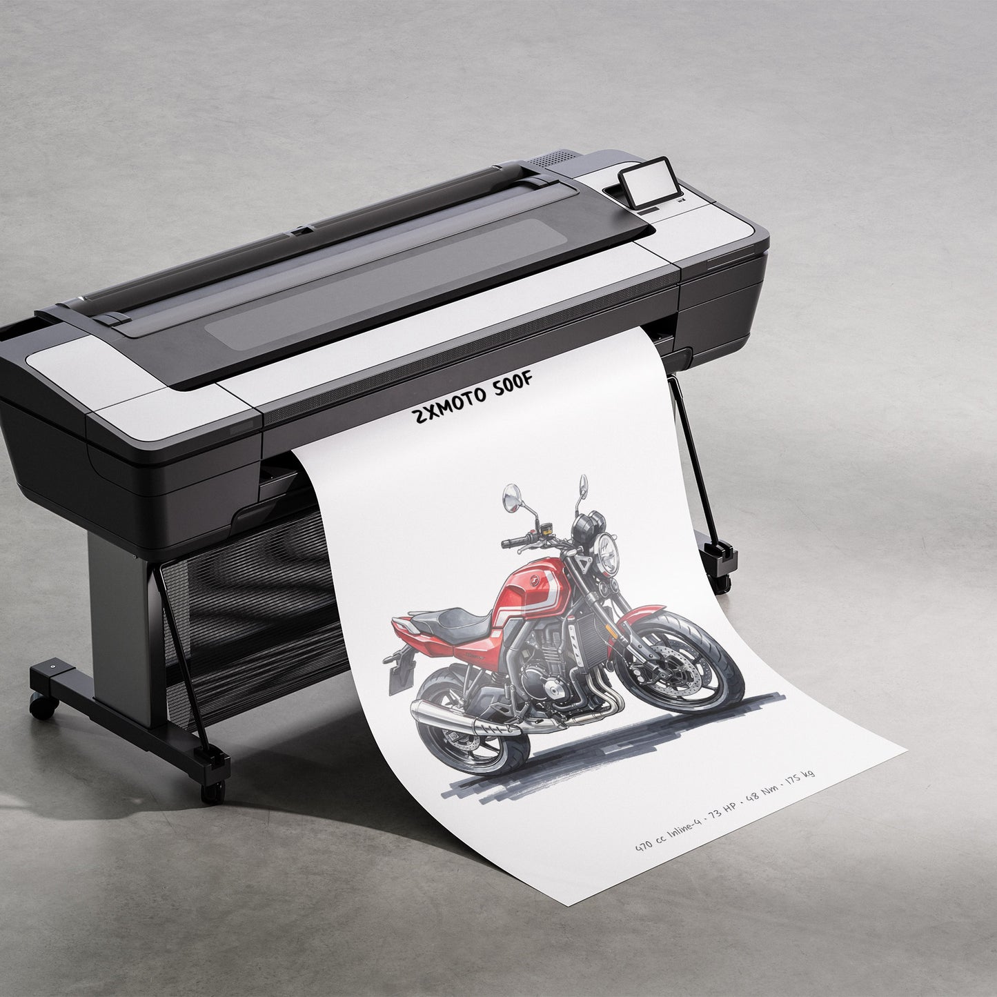 ZXMOTO 500F Roadster Motorcycle Poster