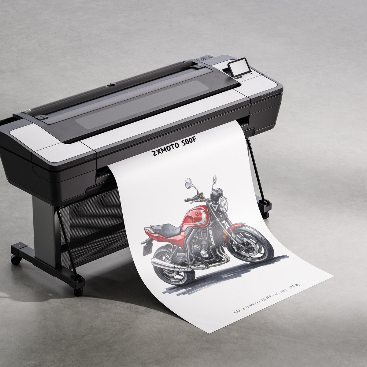 ZXMOTO 500F Roadster Motorcycle Poster
