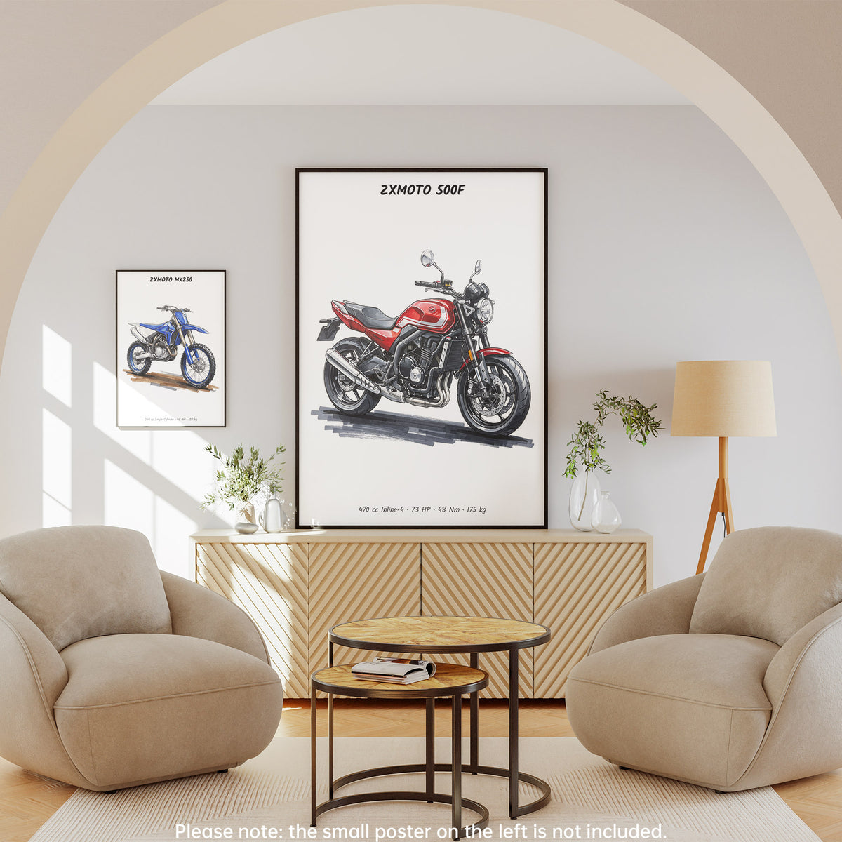ZXMOTO 500F Roadster Motorcycle Art Print