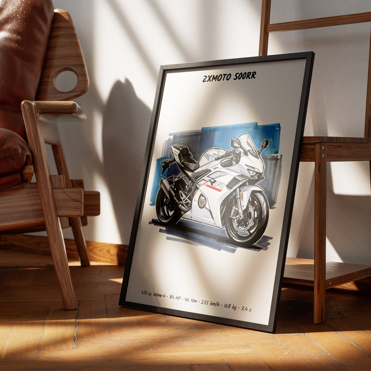 ZXMOTO 500RR Sportbike Motorcycle Art Print