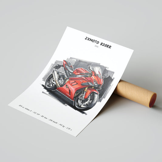 ZXMOTO 820RR Motorcycle Poster